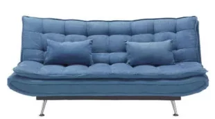 Modrá rozkladacia pohovka s pohodlným čalúnením